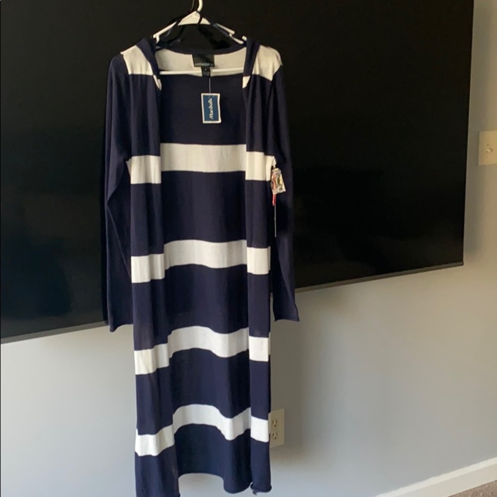 Extra long hooded cardigan